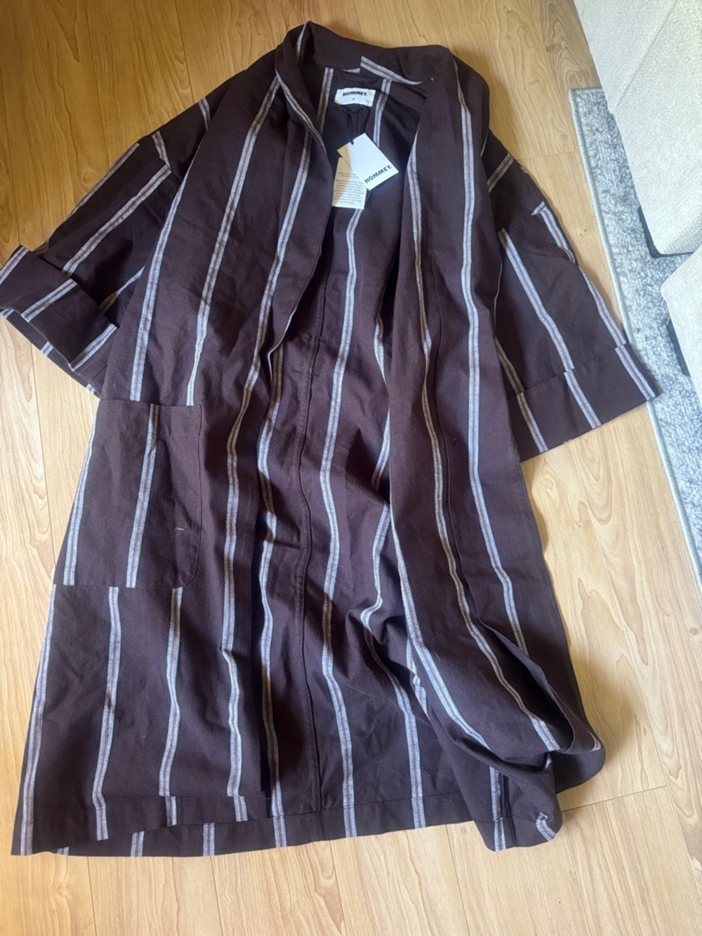 Women’s Striped Kimono Robe - Brown